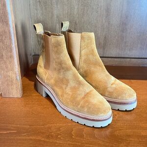 Tory Burch Suede Chelsea Boots: Light Brown Color, size 9.5